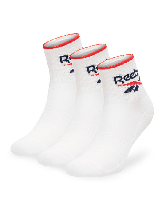 Reebok Zestaw 3 par wysokich skarpet unisex R0362-SS24 (3-pack) Biały