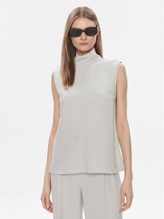 Calvin Klein Bluzka K20K206376 Szary Regular Fit