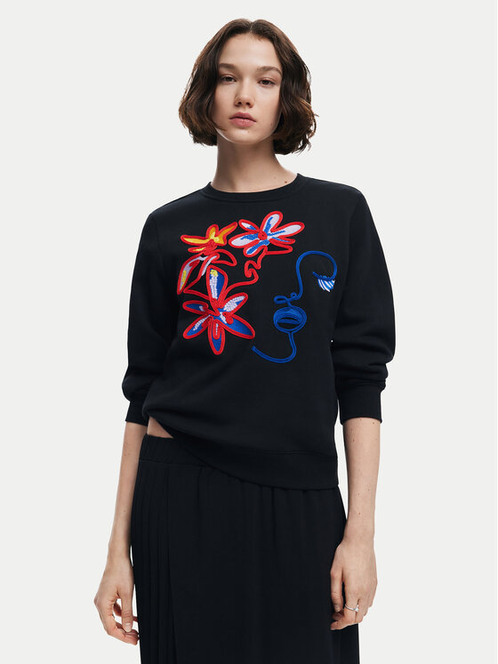 Desigual Bluza Lady 24WWSK16 Czarny Regular Fit