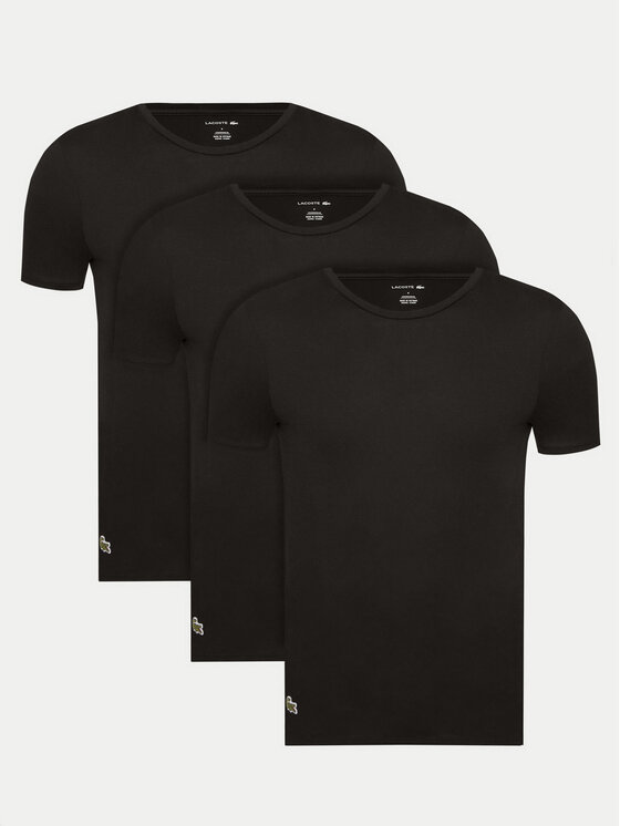 Lacoste Komplet 3 t-shirtów TH9007 Czarny Slim Fit