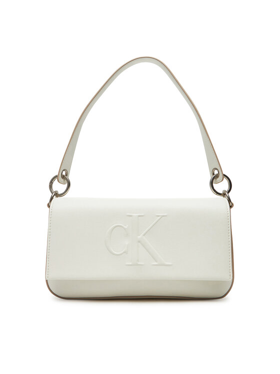 Calvin Klein Torebka Sculpted Flap Shoulder Pouch LV04K3148G Biały