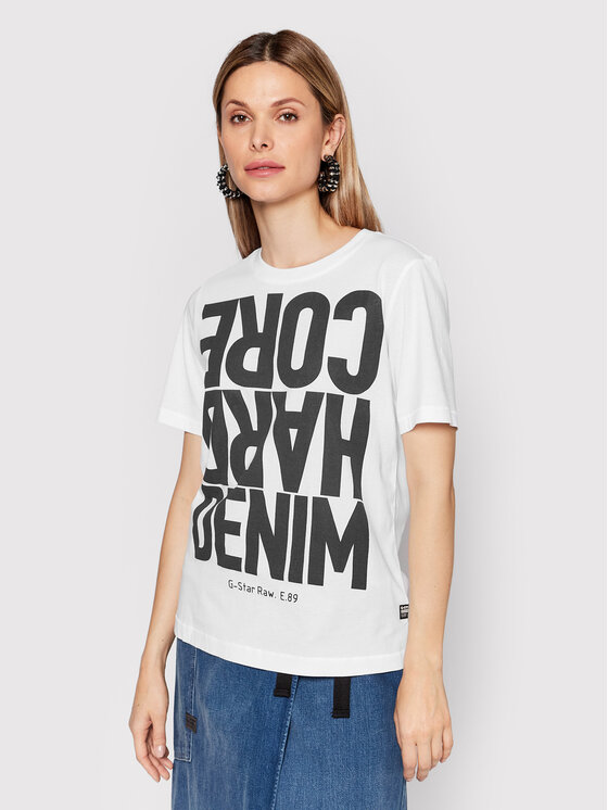G-Star Raw T-Shirt Lyon D21661-4107-110 Biały Regular Fit