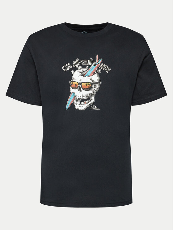 Quiksilver T-Shirt One Last Surf EQYZT07674 Czarny Regular Fit