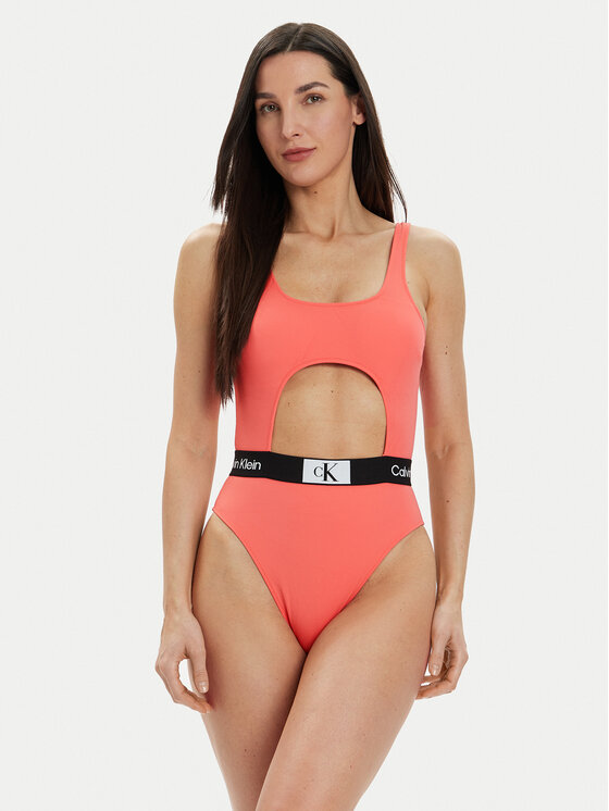 Calvin Klein Swimwear Strój kąpielowy KW0KW02357 Koralowy