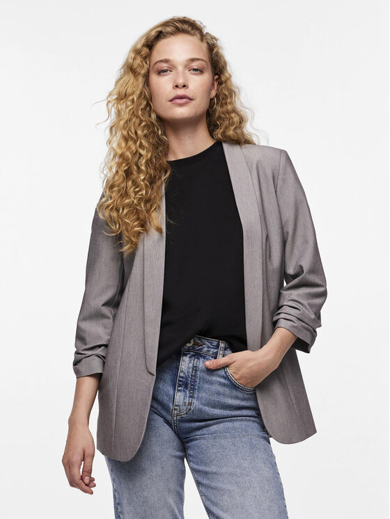 Pieces Marynarka Bosella 17090996 Szary Regular Fit