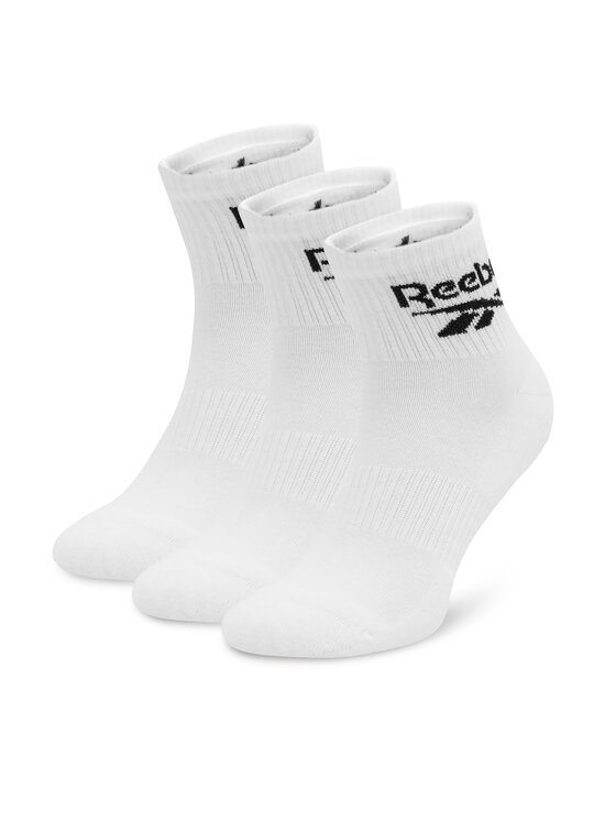 Reebok Zestaw 3 par wysokich skarpet unisex R0427-SS24 (3-pack) Biały