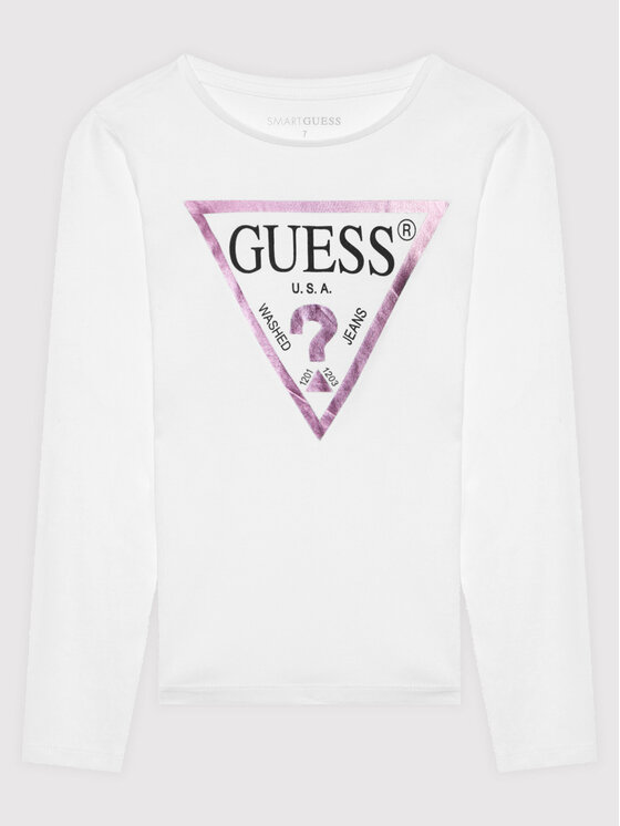 Guess Bluzka J84I36 K8HM0 Biały Regular Fit