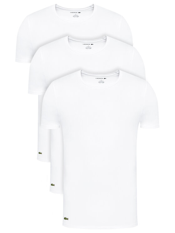 Lacoste Komplet 3 t-shirtów TH3321 Biały Slim Fit