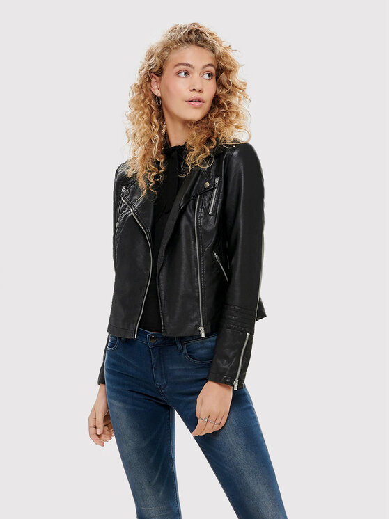 ONLY Kurtka z imitacji skóry Gemma 15153079 Czarny Regular Fit