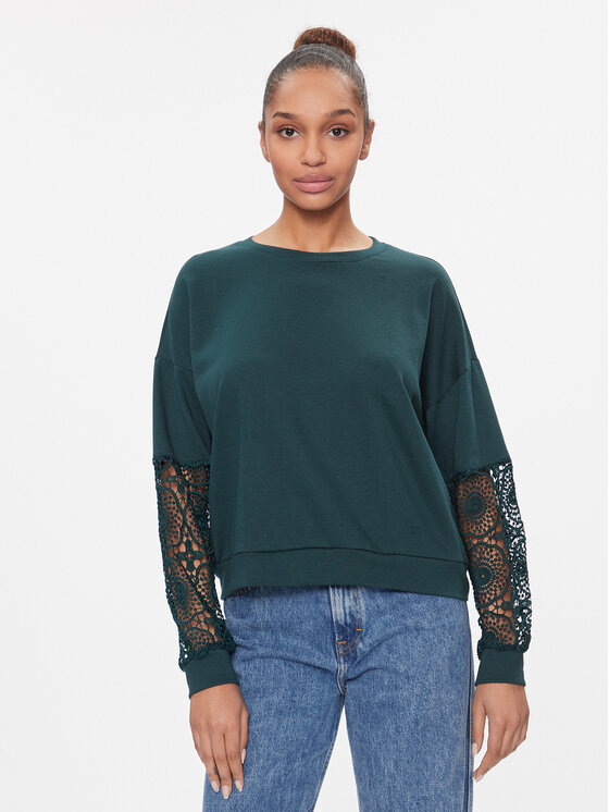 Vila Bluza 14089888 Zielony Relaxed Fit