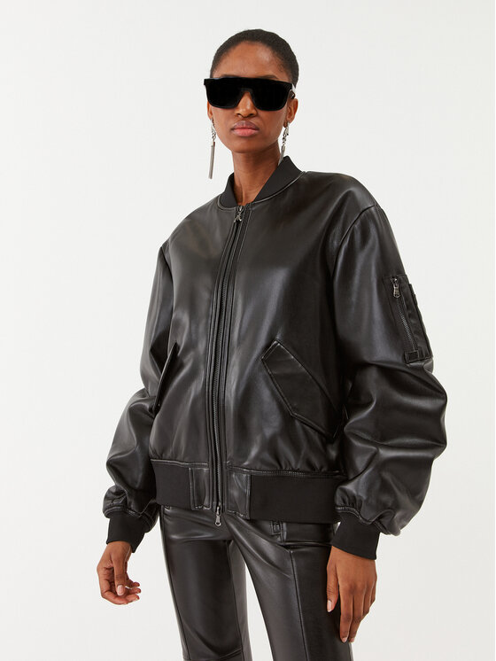 Patrizia Pepe Kurtka z imitacji skóry 8O0095/E005-K103 Czarny Regular Fit