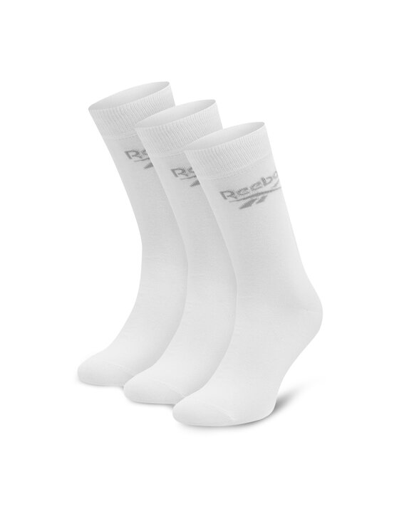 Reebok Zestaw 3 par wysokich skarpet unisex R0367-SS24 (3-pack) Biały