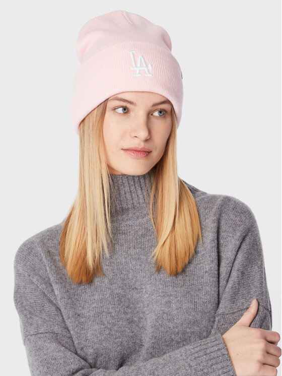 47 Brand Czapka Mlb Los Angeles Dodgers Haymaker 47 Cuff Knit B-HYMKR12ACE-PK Różowy