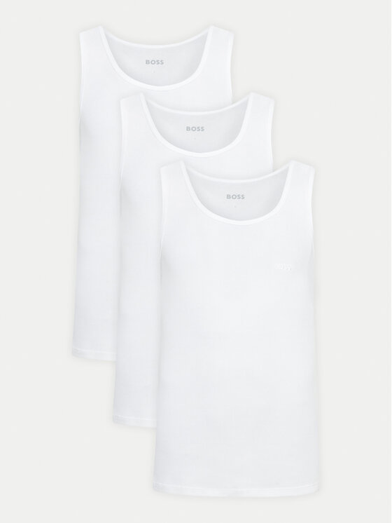 BOSS Komplet 3 tank topów 50542132 Biały Regular Fit