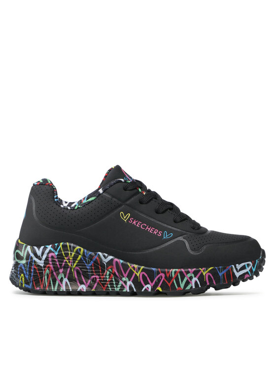 Skechers Sneakersy Uno Lite Lovely Luv 314976L/BKMT Czarny
