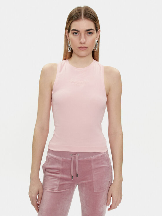 Juicy Couture Top Beckham JCBLV223811 Różowy Slim Fit