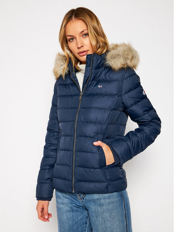 Tommy Jeans Kurtka puchowa Basic DW0DW08588 Granatowy Regular Fit