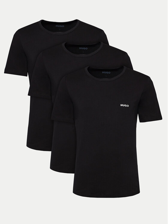 HUGO Komplet 3 t-shirtów 50480088 Czarny Regular Fit