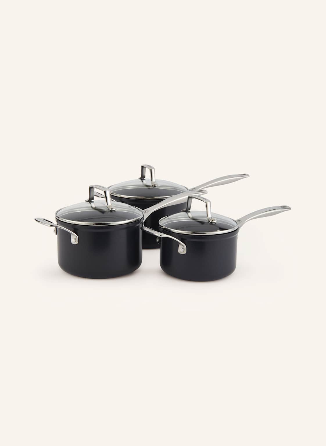 Le Creuset 3-Częściowy Zestaw Profesjonalnych Garnków Essential schwarz