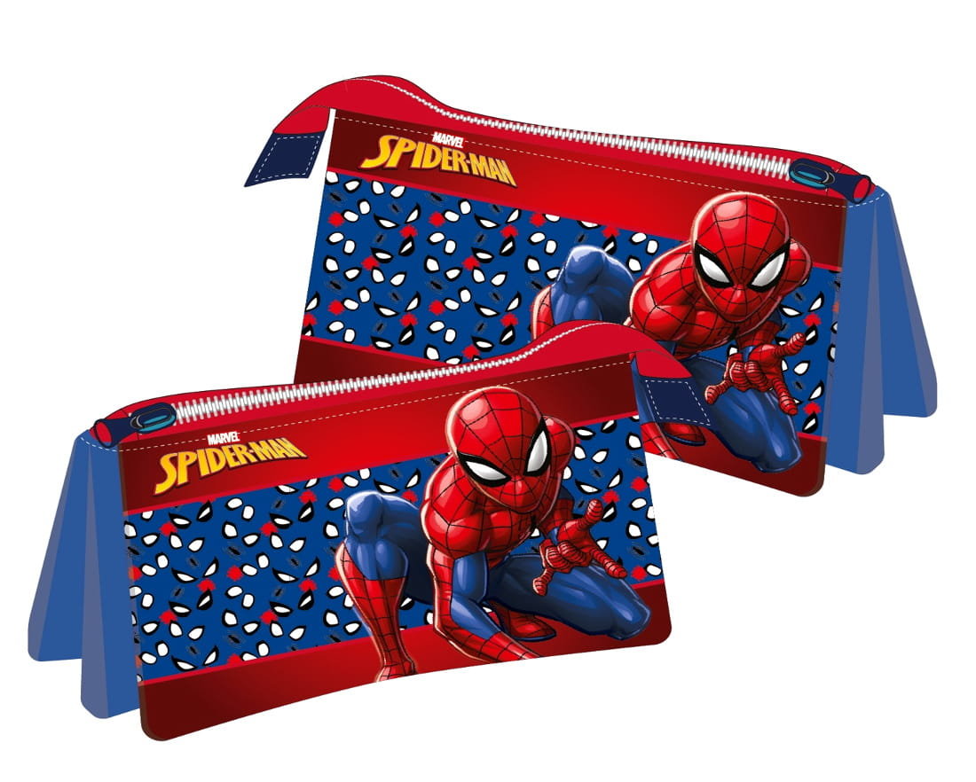 Piórnik szkolny trzykomorowa saszetka Spiderman