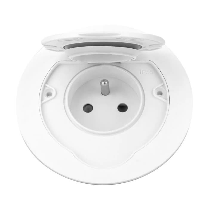 Hermetyczne białe gniazdo elektryczne podtynkowe okrągłe IP55 OR-GM-9030/W ORNO