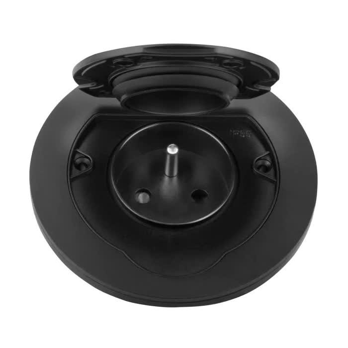 Czarne hermetyczne gniazdo zewnętrzne podtynkowe owalne IP55 OR-GM-9030/B ORNO