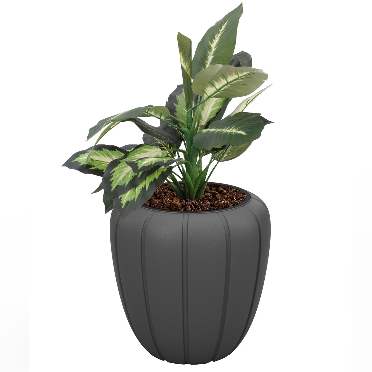 Doniczka donica wkład nowoczesna Antracyt Mat 40 cm H 40 cm Okrągła
