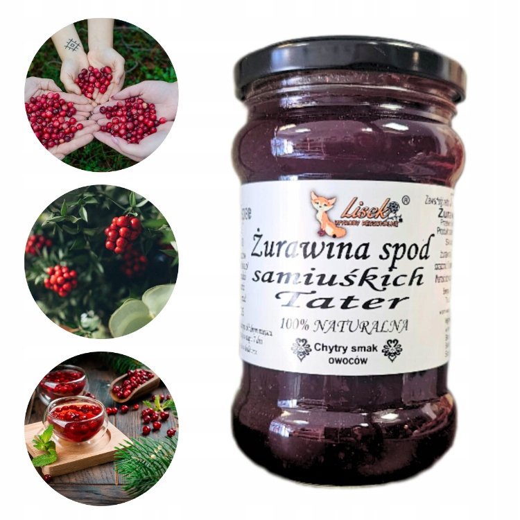 Żurawina z Tatr 370g Naturalna konfitura 70% owoców Podhale