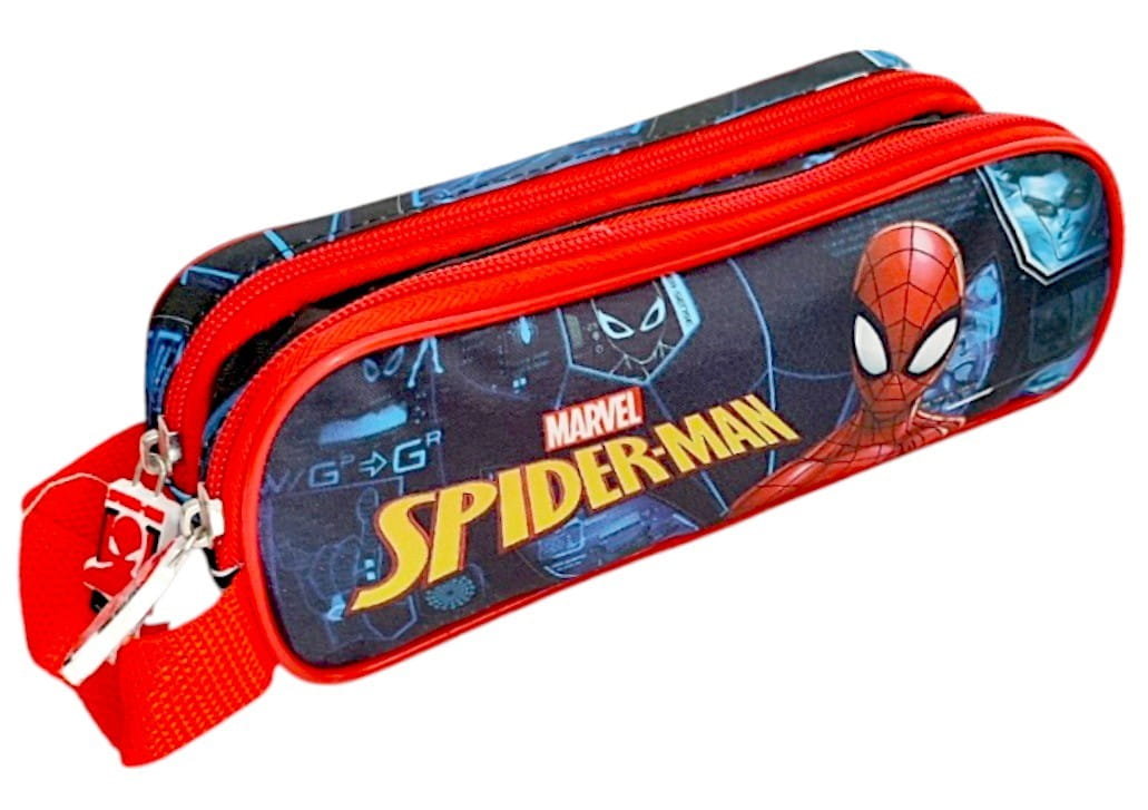 Piórnik szkolny Spiderman tuba saszetka dwukomorowa