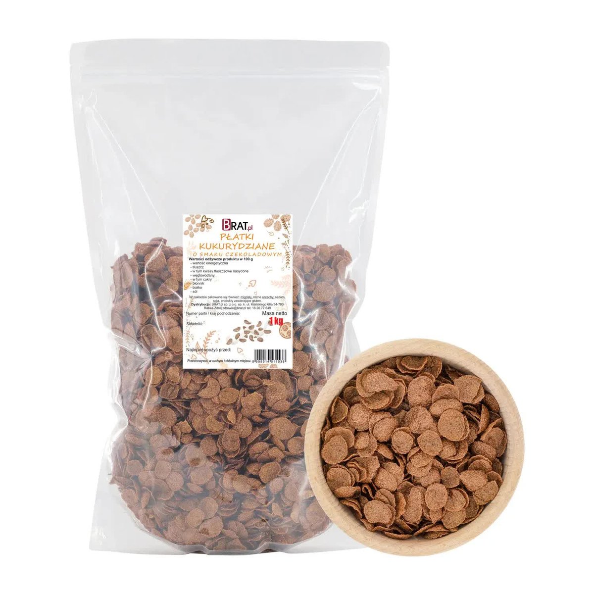 Płatki kukurydziane o smaku czekoladowym 1kg