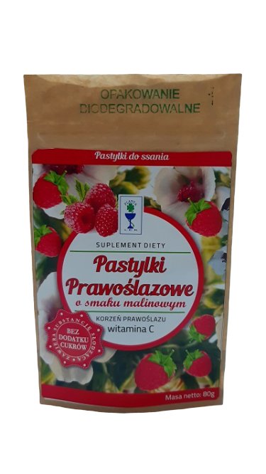 Planta-Lek Pastylki prawoślazowe o smaku malinowym 80 g