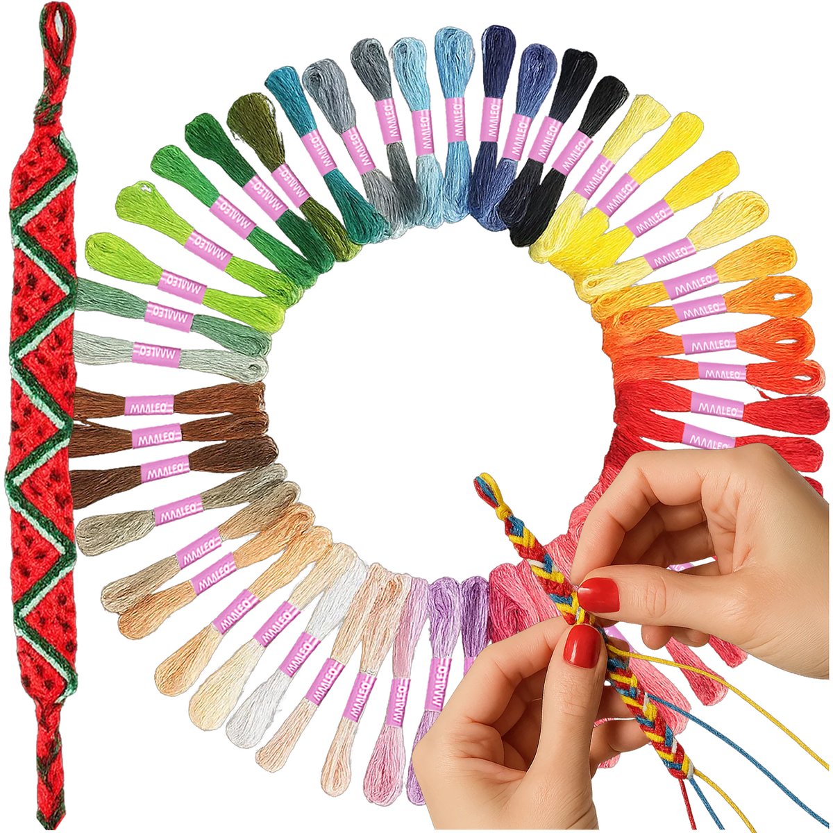 Mulina Zestaw do Haftu Haftowania Muliny Kolorowe Nici do Wyszywania 50szt