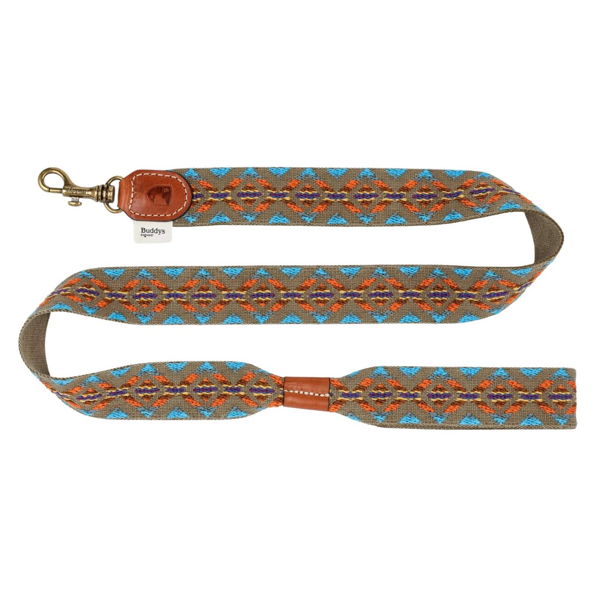 Ręcznie wykonana smycz dla psa Buddys Dogwear skórzana brązowa 120 cm