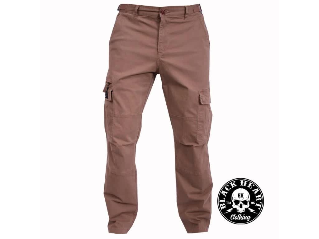 spodnie bojówki BLACK HEART - BROOKS CARGO khaki-L