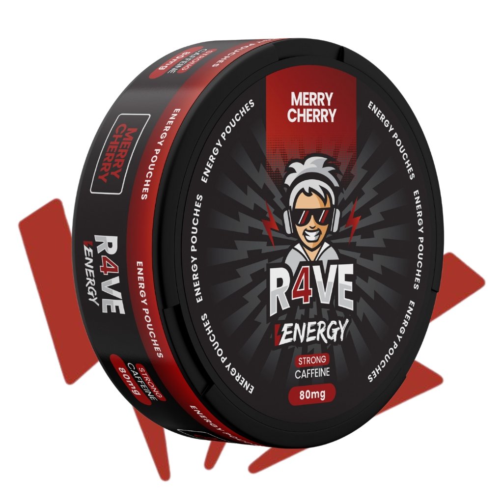 MERRY CHERRY Woreczki Energetyczne R4VE Snusy z Kofeina BEZ CUKRU 80mg