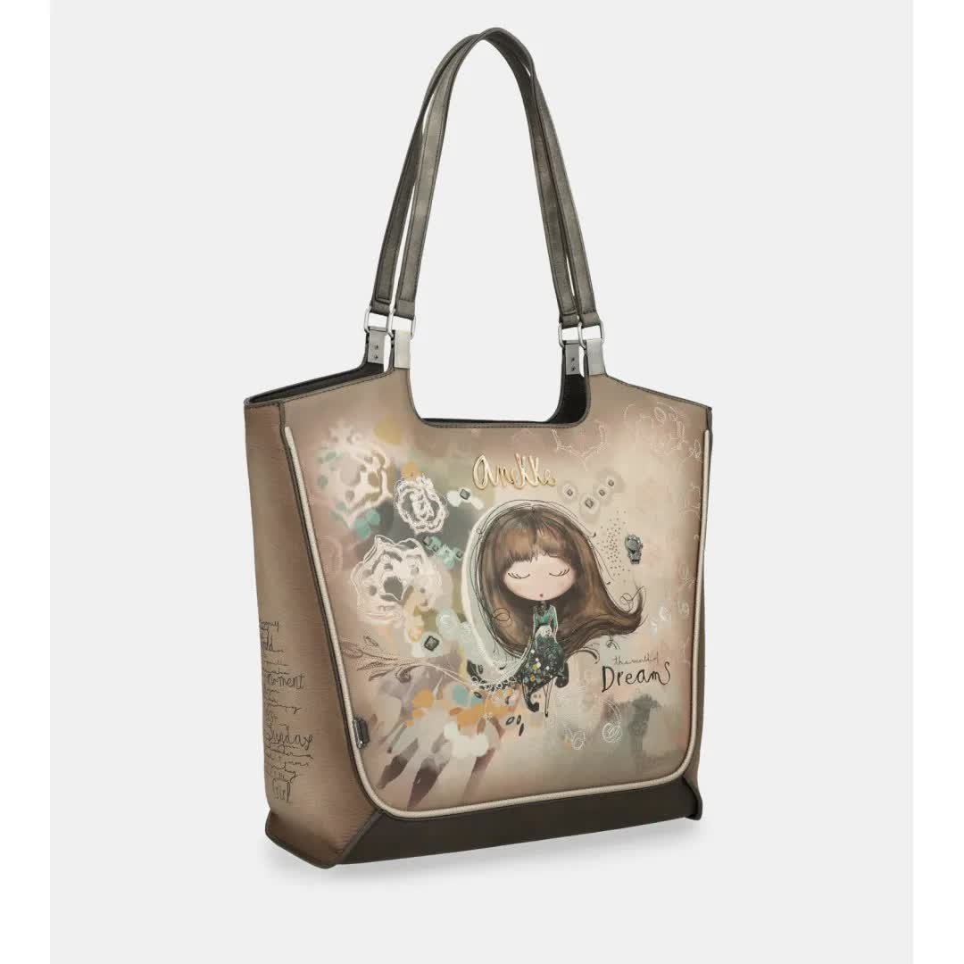 Torebka Anekke Real duża pojemna z nadrukiem dziewczynki