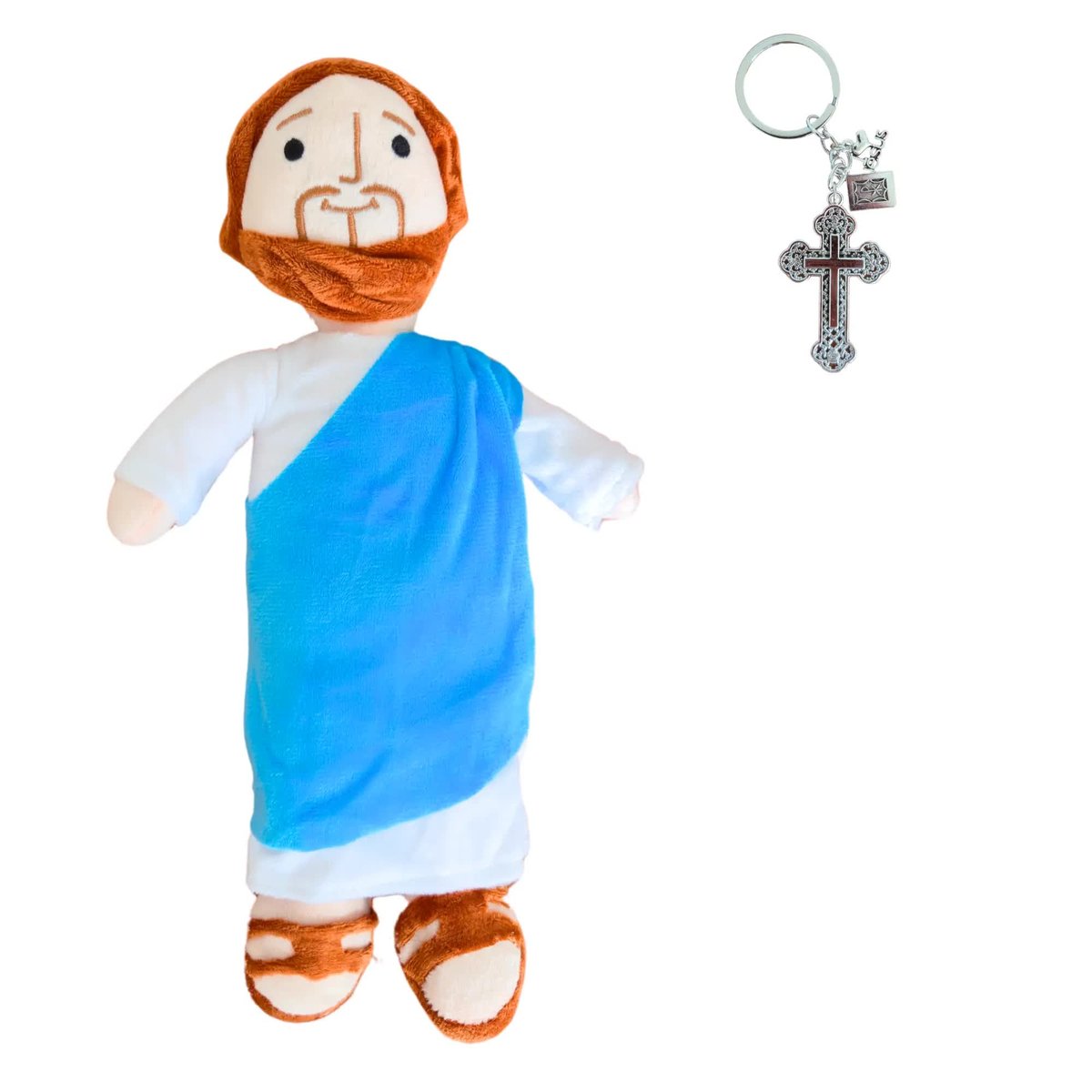 Maskotka pluszowa postać Jezusa 32 cm miękki plusz z breloczkiem