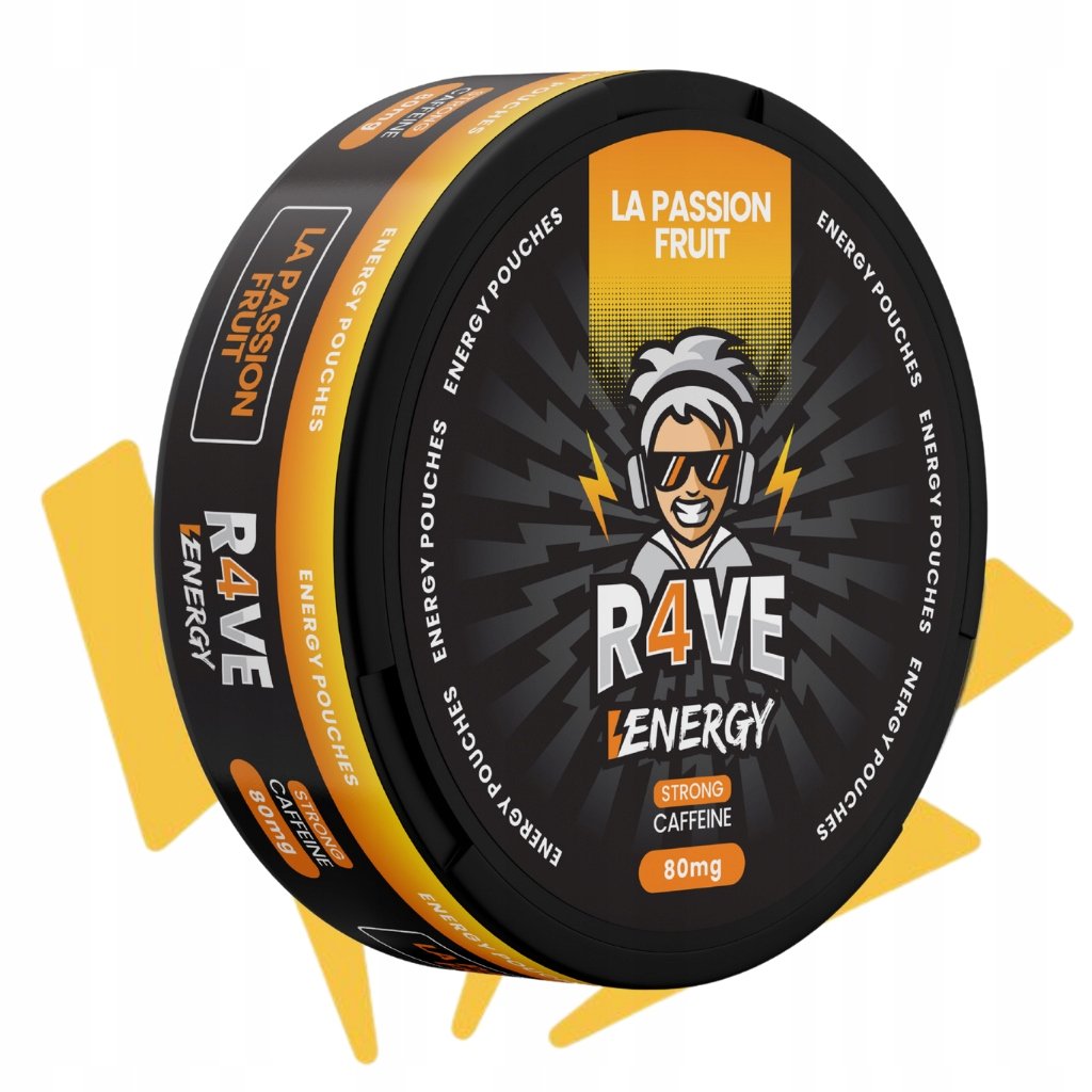LA PASSION FRUIT Woreczki Energetyczne Kofeinowe R4VE Snusy z Kofeina 80mg