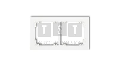 25DR-2 DECO Ramka uniwersalna podwójna z tworzywa, biały mat 25DR-2