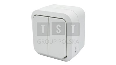60223 Łącznik świecznikowy podwójny natynkowy Aqua Pro IP55 biały 60223