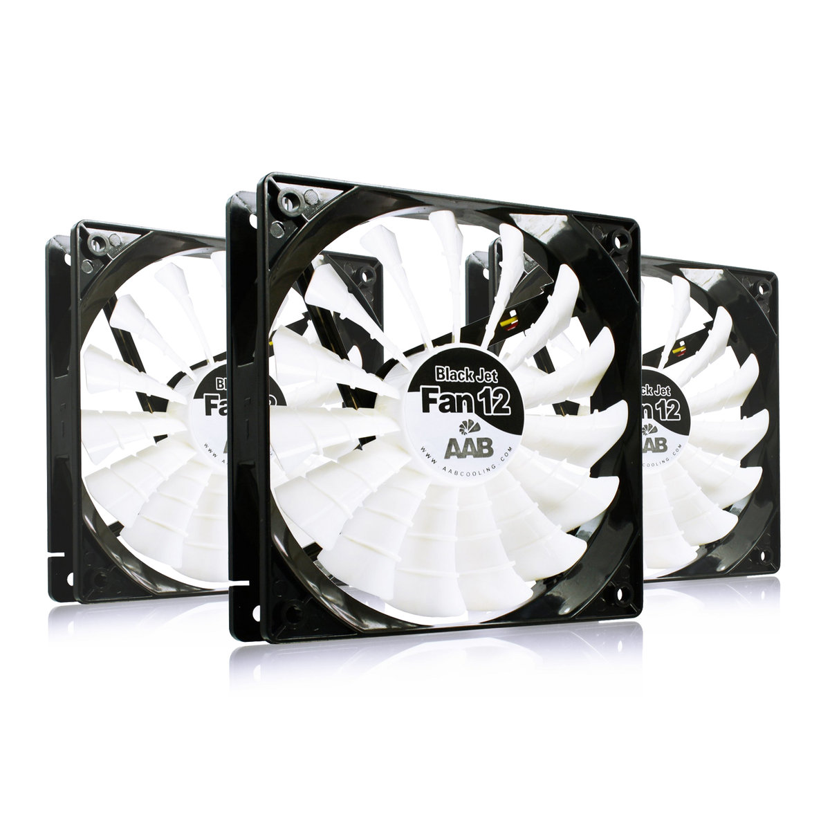 3x AABCOOLING Black JET Fan 12-cm 120mm - Wydajny Wentylator do Obudowy Komputerowej i Chłodzenia Procesora CPU, 15 Turbinowych Łopatek Wentylatora,..