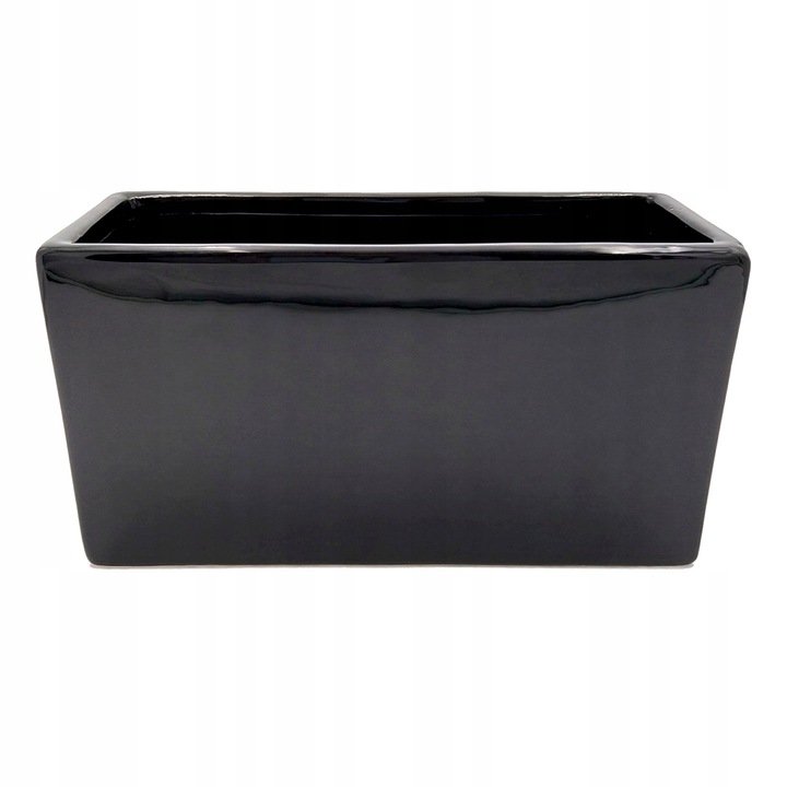 Osłonka ceramiczna prostokątna czarna glamour 22 cm