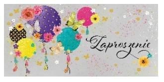 Zaproszenie jaskrawe balony z kopertami 5szt - artykuł papierniczy