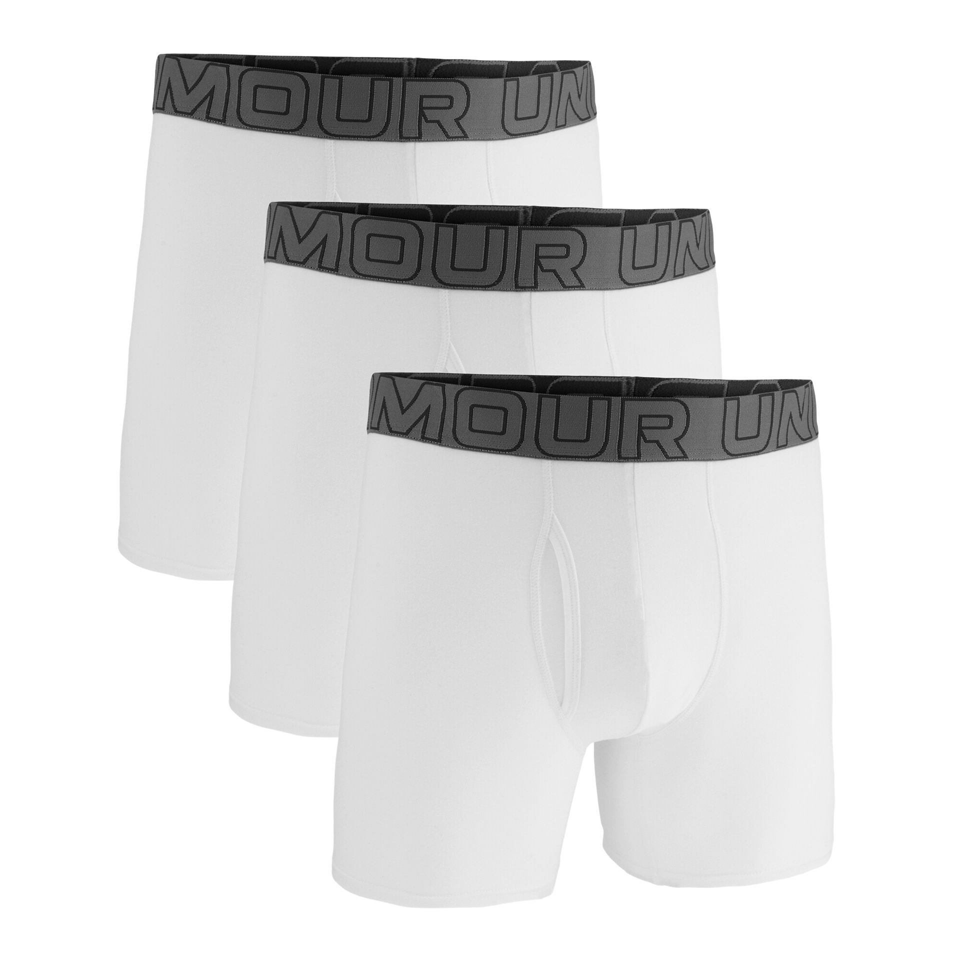 Bokserki męskie Under Armour Perf Cotton Solid 6in 3Pack White XL
