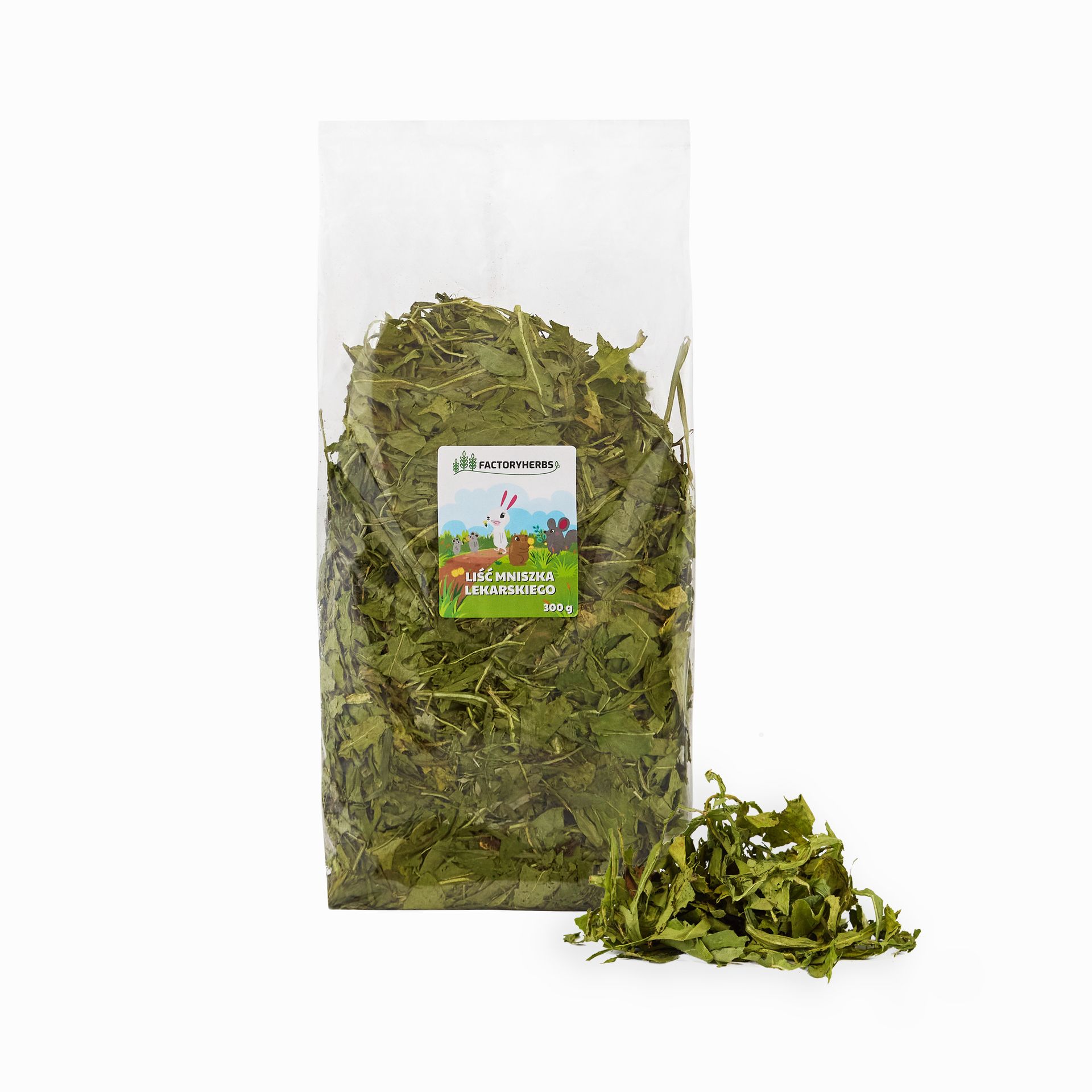FACTORYHERBS Liść mniszka lekarskiego - przysmak dla gryzoni i królika - 300 g