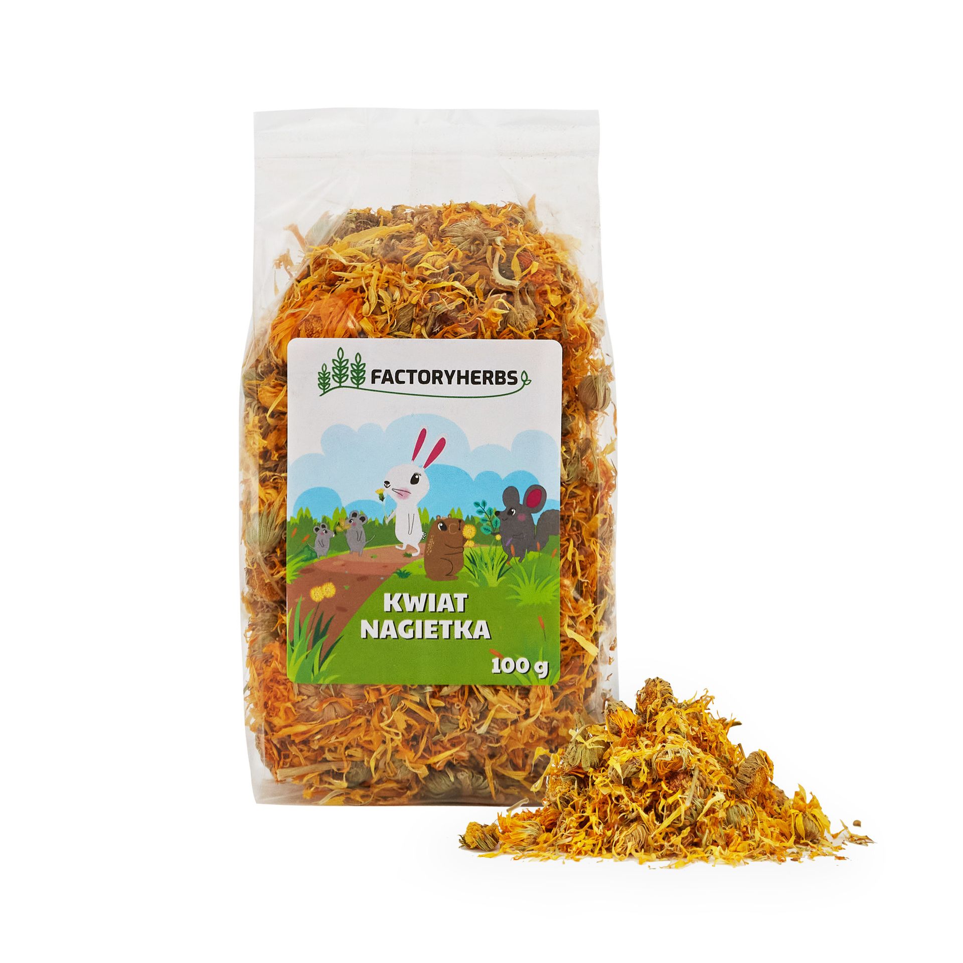 FACTORY HERBS Kwiat nagietka - przysmak dla gryzoni i królika - 100g