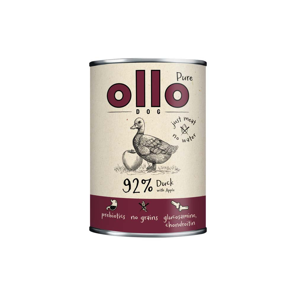 OLLO Pure Kaczka z Jabłkiem - mokra karma dla psa - 400g