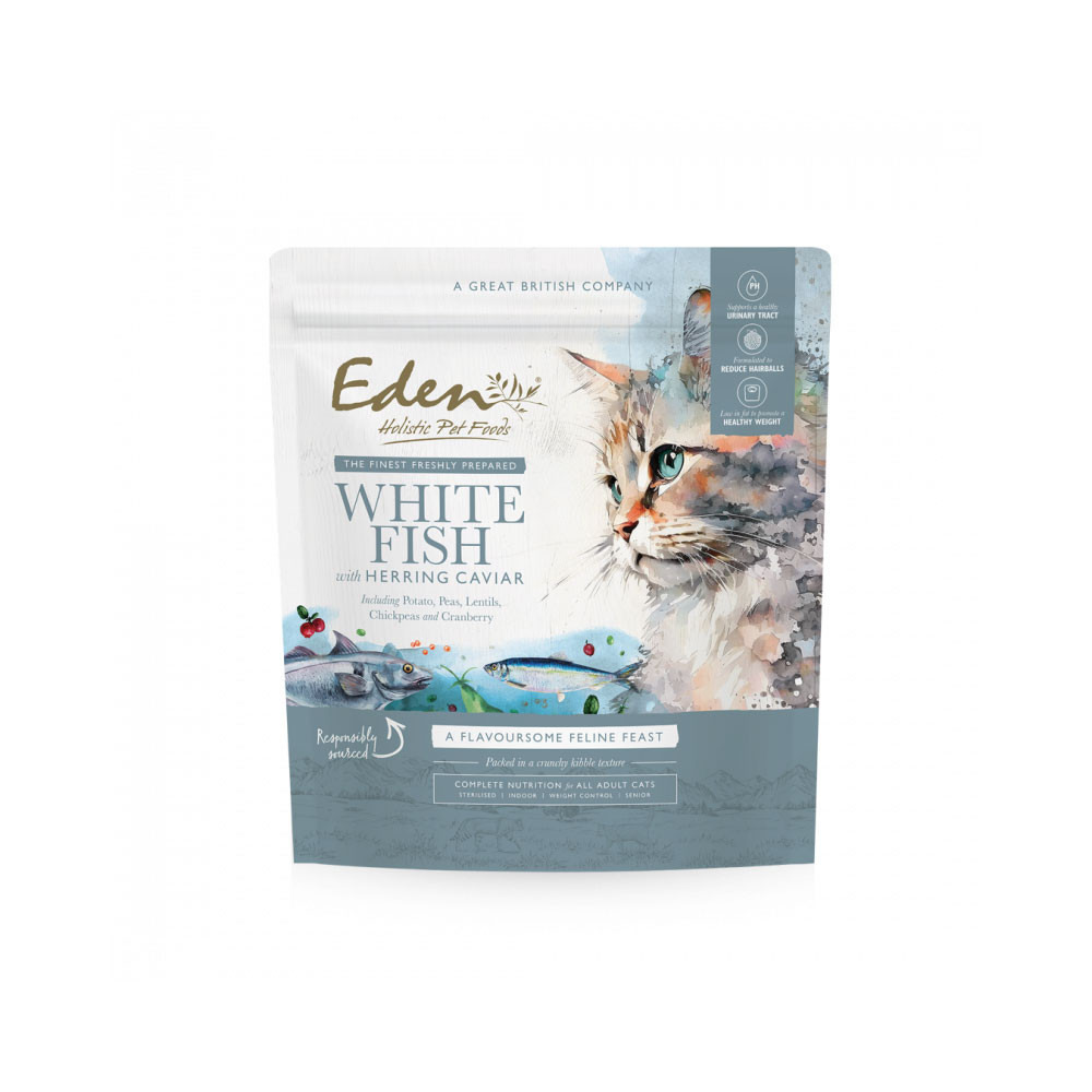 EDEN Biała Ryba z Ikrą ze Śledzia - sucha karma dla kota - 1,5kg