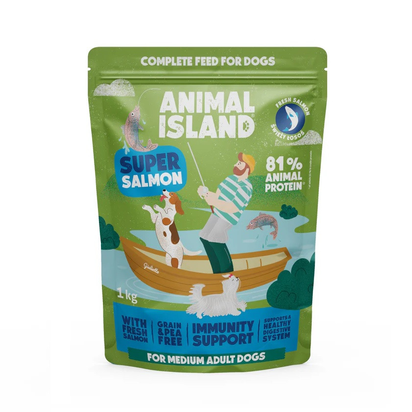 ANIMAL ISLAND Łosoś - sucha karma dla psa - 1kg
