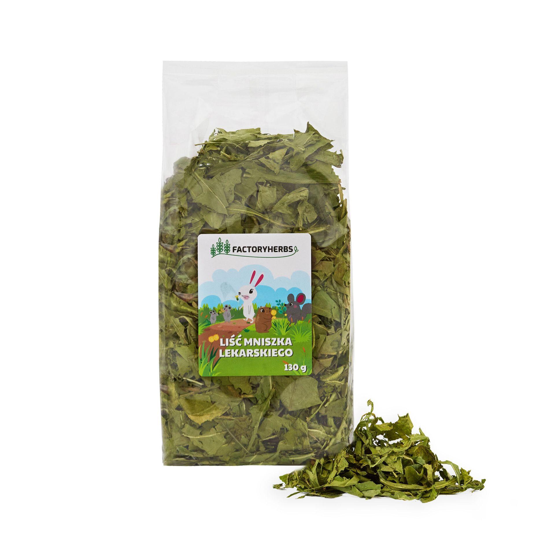 FACTORY HERBS Liść mniszka lekarskiego - przysmak dla gryzoni i królika - 130g
